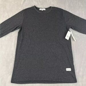 Kinetix Mens Black Heather Crew Neck long Sleeve Tee Casual Luxury size small